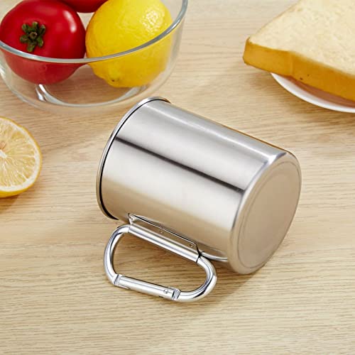 Oleqe Coffee Cup, 304 Stainless Steel Cup, Multi-Purpose Single-Layer Portable Travel Coffee Cup, Suitable For Outdoor Camping Mountaineering #TOP7