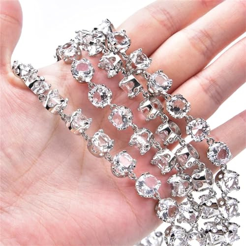 Chaîne à griffes strass 8mm cristal de 90 cm pour couture et création de collier - 5