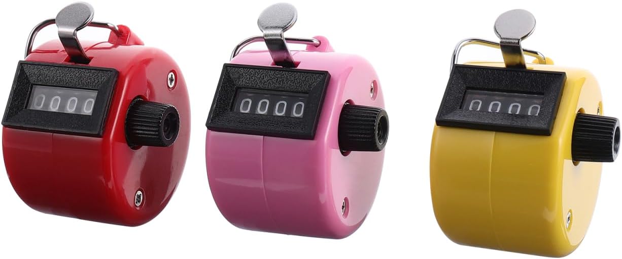3-Pack Manual Digital Counter 4-Digit Electronic Tally Counters up to 9999 Mini Portable Counting Recorder with Easy Reset for Sports Events Office School