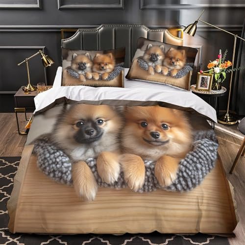 Housse de couette caniche 200x200 parure lit microfibre - 2