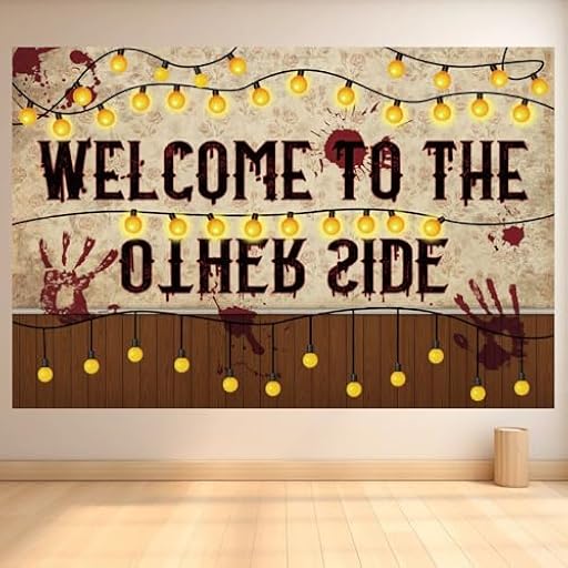 Fondo de Bienvenida al Otro Lado, 150x100cm Decoración para Fiesta Stranger Tema de Halloween al Revés Pancarta para Fotomatón Decoración Hogar y Habitación | Ya disponible en tu tienda friki favorita! En mundofriki.es!