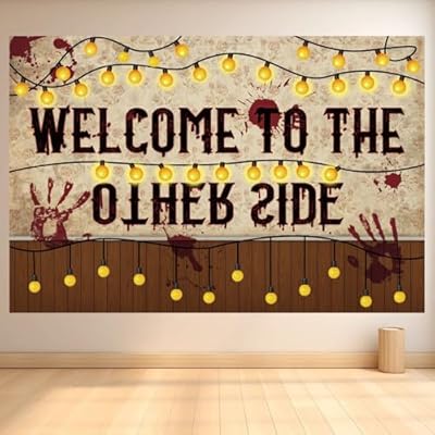 Fondo de Bienvenida al Otro Lado, 150x100cm Decoración para Fiesta Stranger Tema de Halloween al Revés Pancarta para Fotomatón Decoración Hogar y Habitación | Ya disponible en tu tienda friki favorita! En mundofriki.es!