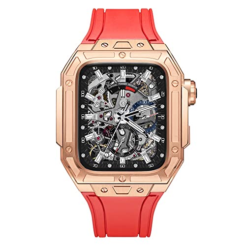 Kit de conversion luxe Apple Watch 8 45mm boîtier acier et bracelet caoutchouc