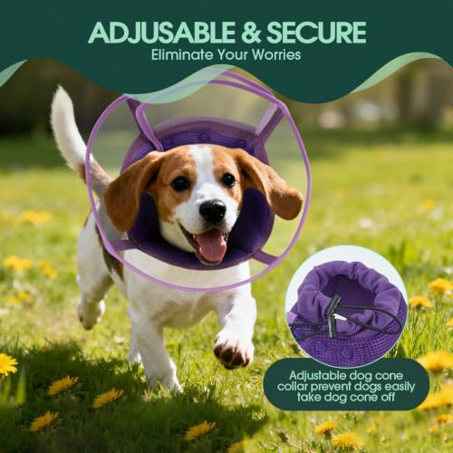Image of Kuoser Dog Cone Collar After Surgery, Soft Cone for Dogs to Stop Licking, L