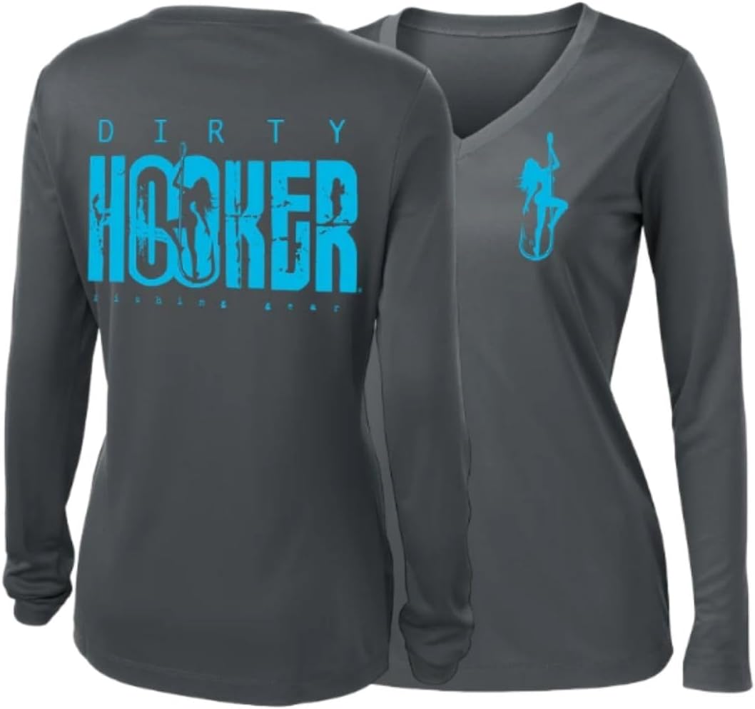 Dirty Hooker Long Sleeve Fishing Shirts for Women - SPF Shirts for Women Long Sleeve - Uv Protection Shirts for Women