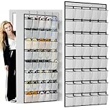 homyfort Over the Door Shoe Organizer, 40 Large Breathable Mesh Pocket,Space Saving Hanging Shoe Rack,Shoe Storage Holder for Entryway Bedroom Closet