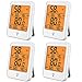 Produktbild QOXEZY 1/2/3/4 Stück Digitales Mini Thermometer Hygrometer Innen mit Zeitanzeige Hintergrundbeleuchtung Temperatur Und Luftfeuchtigkeitmessgerät Für Drinnen Gewächshaus Wohnzimmer