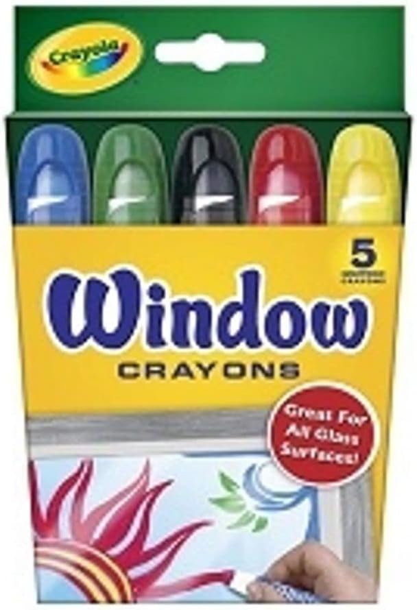 Washable Window Crayons, Assorted 5 count