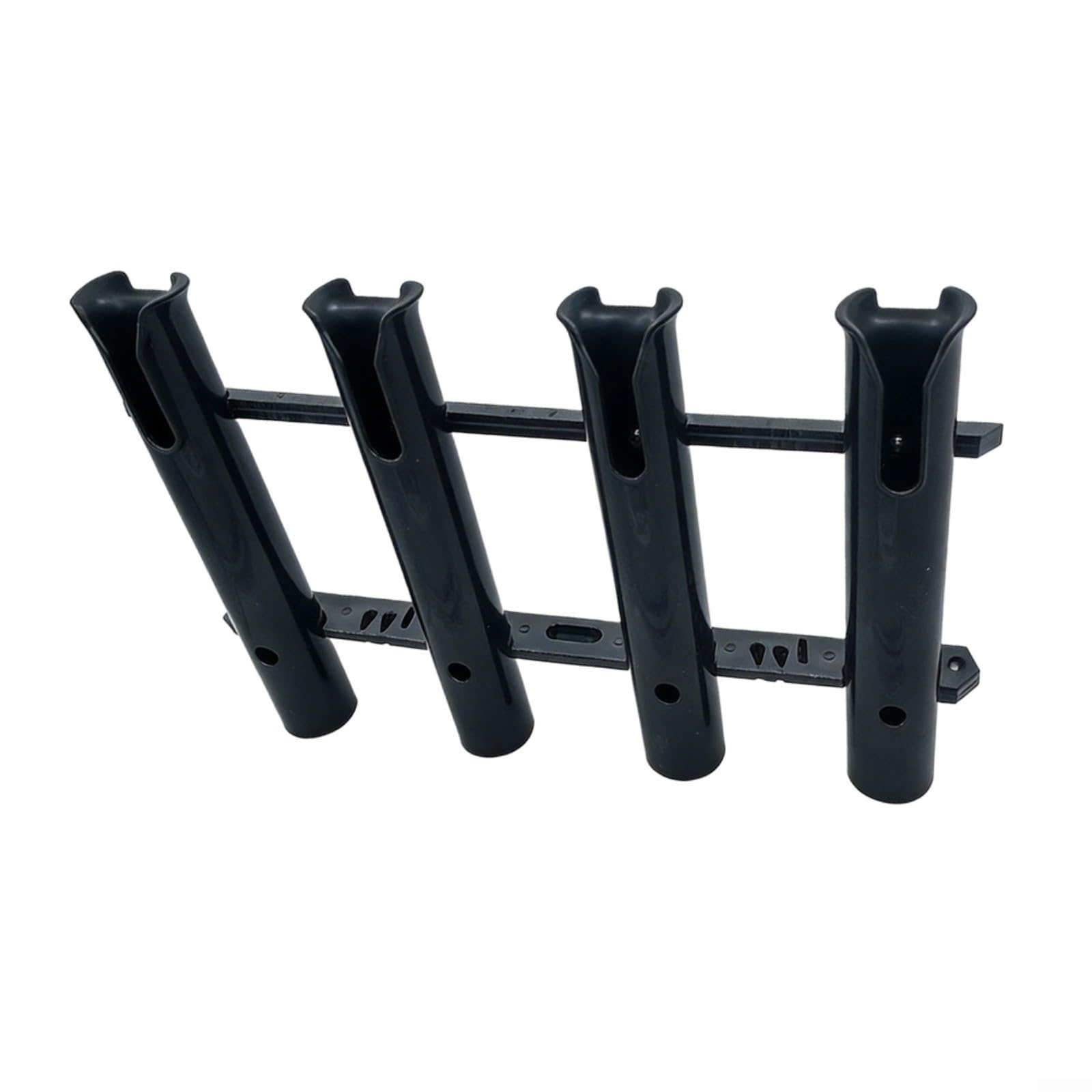 Confezione da 4 supporti per canna da pesca, montaggio a parete, in plastica, stabile, per yacht, kayak, uso marino, nero, 475 x 305 mm