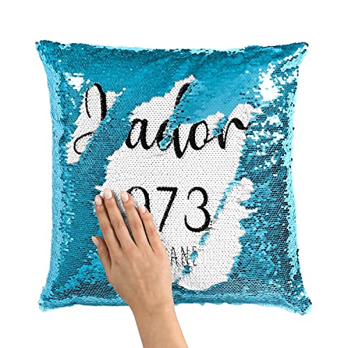 Coussin Sequin Turquoise solution déco pour raviver un canapé terne - 3
