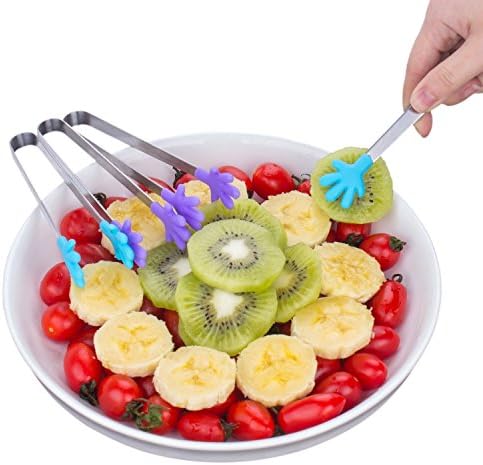 Circe-eu Small Kitchen Tongs 4 Pcs Premium Mini Food Clips Multifunctional Kitchen Gadgets Tongs With Stainless Steel Handles For Sweets, Barbecue, Buffet, Salad, Ice