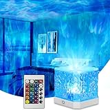Ocean Wave Projector Light,16 Colors Water Ripple Romantic Ambient Lighting Northern Lights Projector with Remote for Bed Room Decor Meditation Relaxation Night Lights