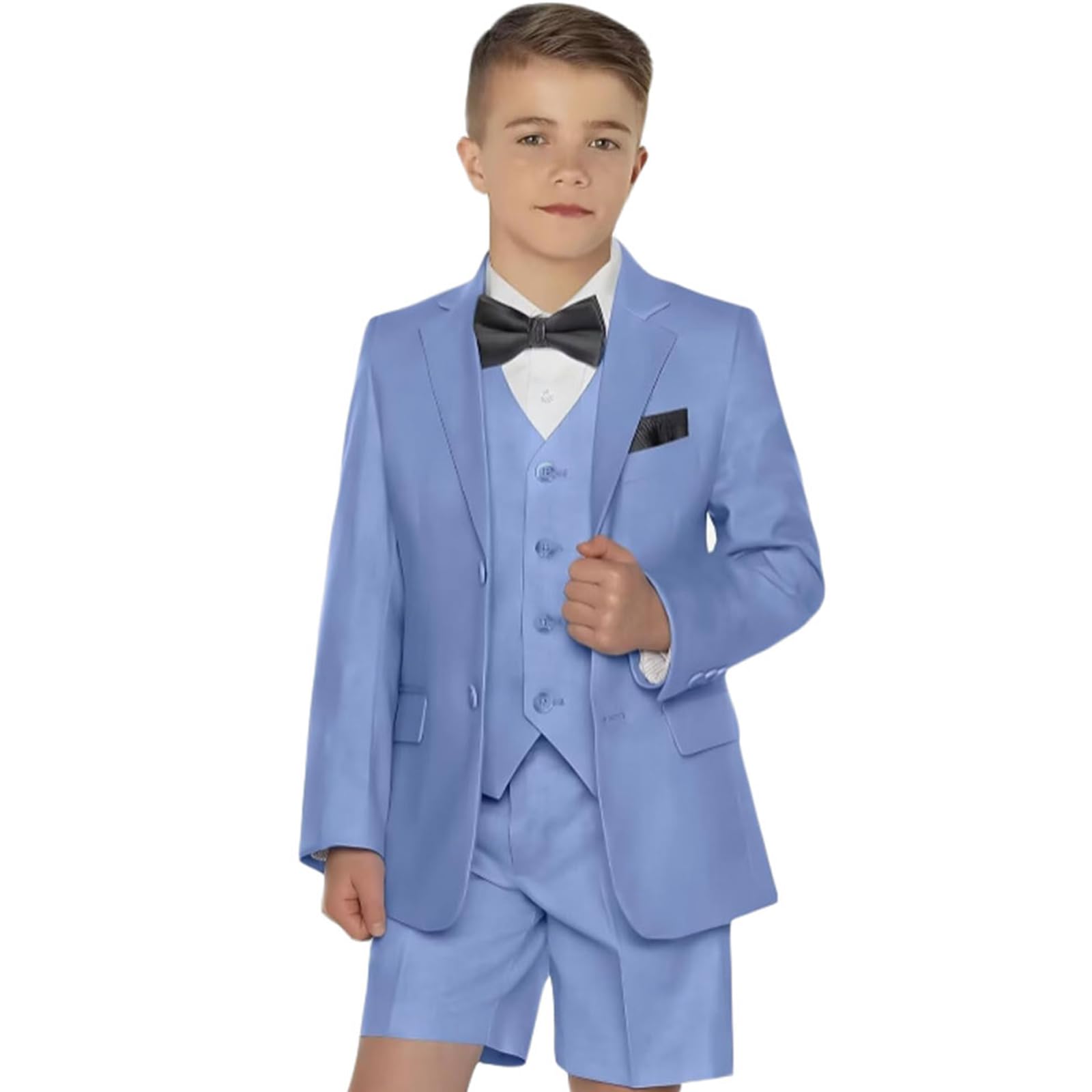 Sommeranzüge für Jungen, 3-teilig, schmale Passform, Anzugjacke, Weste, Hose, Smoking für 3–16 Jahre