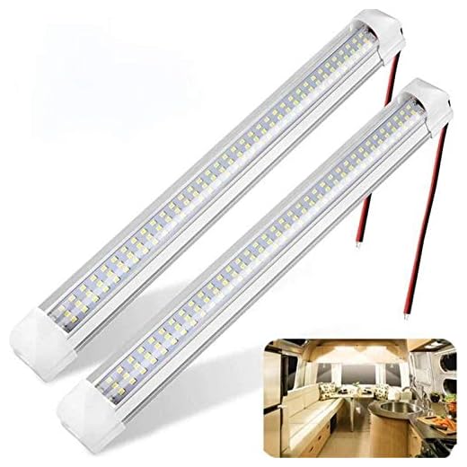 4 × 108 LED bil innerbelysning, 12 V – 80 V LED-list med på/av-brytare, för kök bil husbil skåpbil buss båt camping