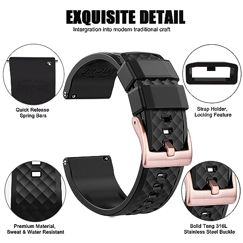 Ritche Christmas Gift 18mm Silicone Watch Band Compatible with GarminMove 3S Quick Release Rubber Watch Bands for Men Women, White Elephant Gifts, Stocking Stuffers for Men by Ritche - Image 3