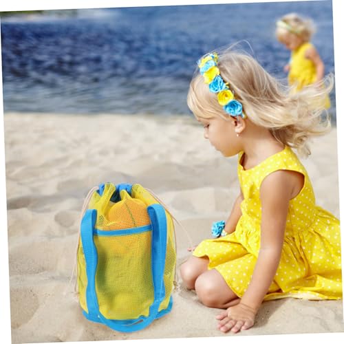 BESPORTBLE Portable Mesh Beach Bag with Drawstring Versatile Beach Storage Tote for Easy to Clean for Sand Shells and Swimwear for Pool and Beach Outings3