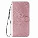 Produktbild Fertuo Hülle für Google Pixel 3A, Handyhülle Leder Flip Case Tasche mit Kartenfach, Magnet und Standfunktion [Mandala Blume Muster] Handy Schutzhülle Ledertasche für Google Pixel 3A, Rosegold