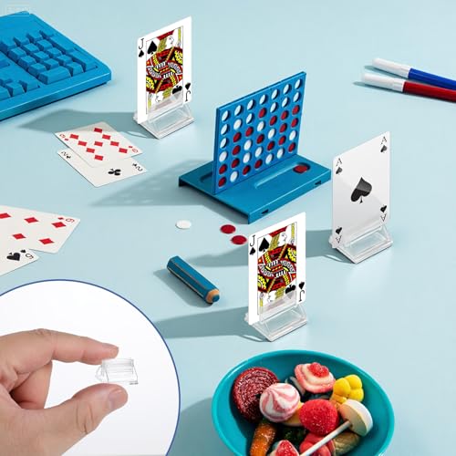 LXUEJIE 50 Stück Kartenständer Kunststoff, Klare Tischkartenhalter Kleiner Fotohalter für Visitenkarten Fotos Memos Party