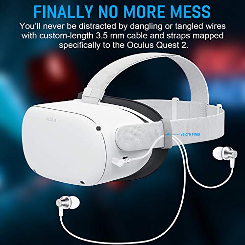 Headphones for Oculus Quest 2 - in-Ear Earbuds Short Cable Mini Earphones Stereo VR Headset with Graphene Driver, Deep Bass, Noise Isolating, 3 Pairs Eartips Accessories - Thumbnail 5