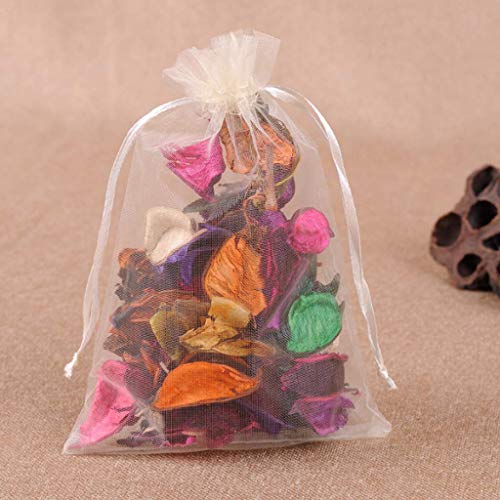 Sunnysam Paquet de 50 Sacs-Cadeaux en Organza 7.9 par 11.8 Pouces Sachets Cordon de Bonbons de Bijoux pour Le Parti d'anniversaire et de Mariage Emballage Cadeau de Noeuml;l (Blanc) – vue 7