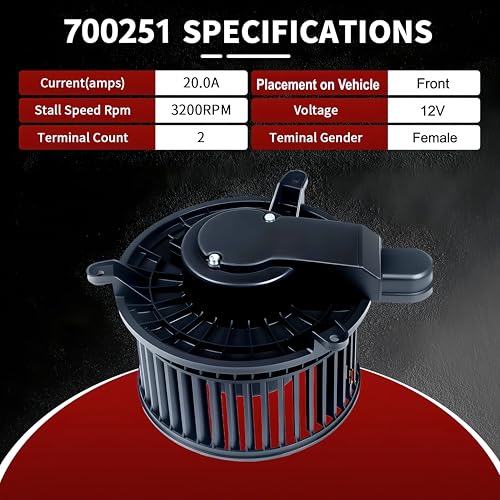 Image of Vetmor 700251 AC Heater Blower Motor Assembly Compatible with Ford F-250 350 450 550 Super Duty 2011-2016, Mazda 6 2009-2013, Replace# BC3Z19805C GS3L61B10 PM4033 FO3126138