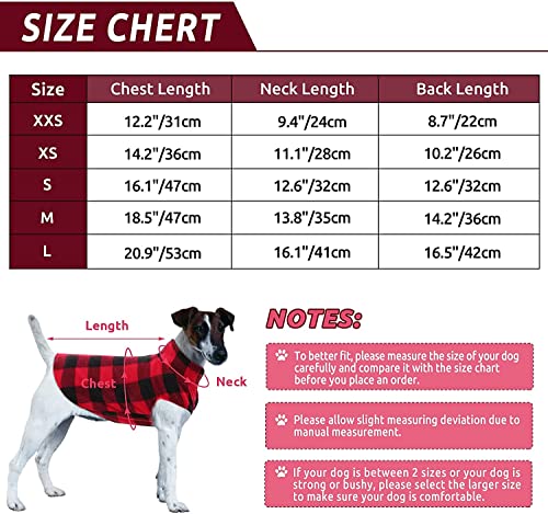 Asenku Dog Sweater, Plaid Dog Fleece Vest, Soft Comfortable Pet Pajamas, Warm Winter Dog Shirt, Cold Weather Coat Jacket Pet Clothes For Small & Medium Dog Breeds #TOP2