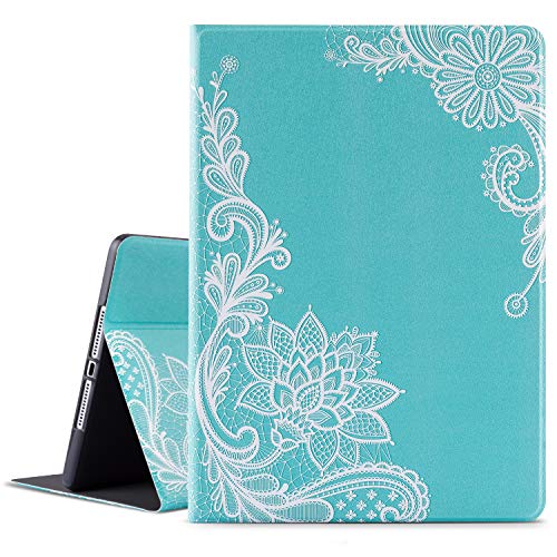 Vimorco for iPad Air 2 Case/Air 1, for iPad 9.7 inch 2017 5th /6th, for iPad 6th Generation 2018, Soft TPU Back Cover, Bump Drop Resistance Folio Leather with Auto Wake/Sleep, White Flower