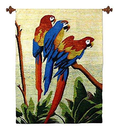NOVICA 149825 'Guacamayo Trio Lana Tapiz