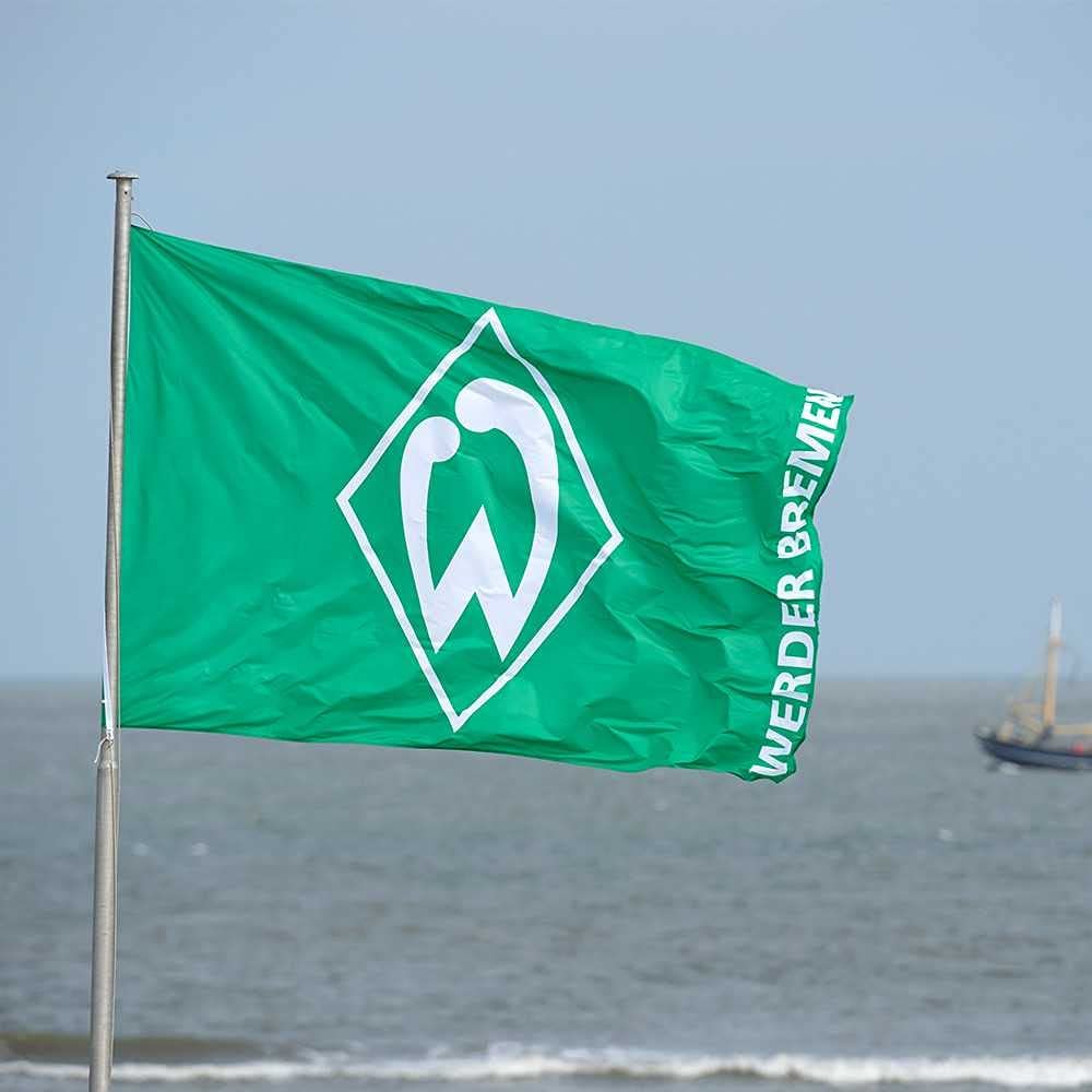 Sportverein Bremen SV Werder Bremen Hissfahne Logo XXL, Fahne 200 x 300 cm Flagge - Plus Lesezeichen I Love Bremen, grün, Einheitsgröße