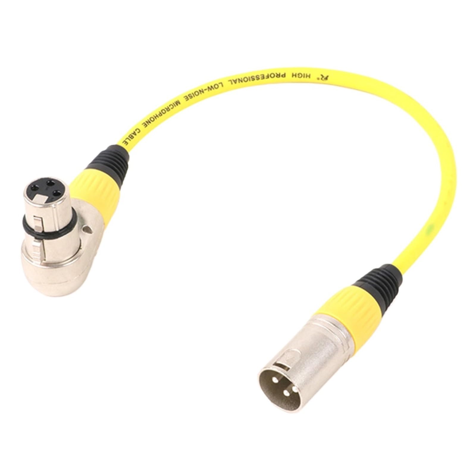 XLR XLR żeński/męski pod kątem prostym 3-pinowy wielobarwny XLR męski/żeński 3-pinowy kabel do miksera mikrofonu 0,3 M-25 M (FM-żółty, 3 metr)