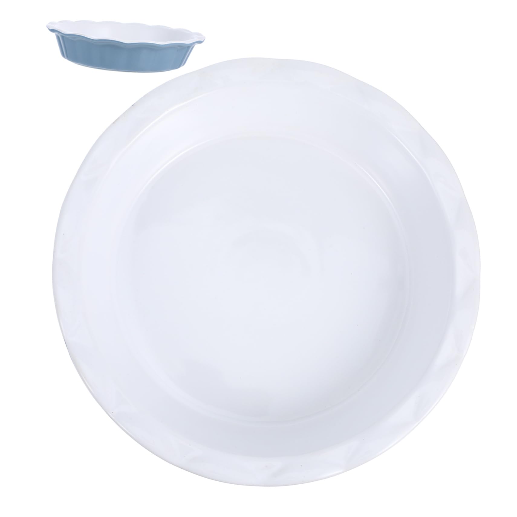 ULTECHNOVO Plat De Cuisson En Céramique À Bords Froncés Moule À Froncé Moules À Antiadhésifs Moule À Pâtisserie De Cuisine Assiette À Congélateur Plat De