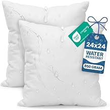 Utopia Bedding 24x24 Outdoor Pillows, Water Resistant Throw Pillows, 2-Pack