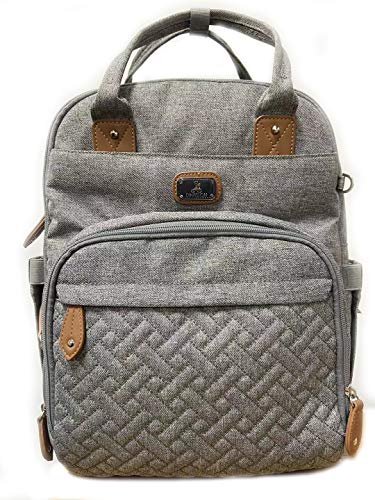 Dikaslon Mochila cambiante grande con bolsas de bebé multifuncionales (gris) Cover