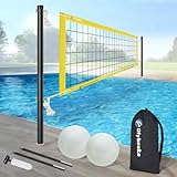 Base Free Swimming Pool Volleyball Net Set for Above...