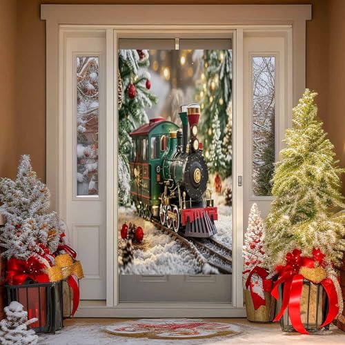Cortina opaca para puerta divisoria de privacidad térmica Navidad 5