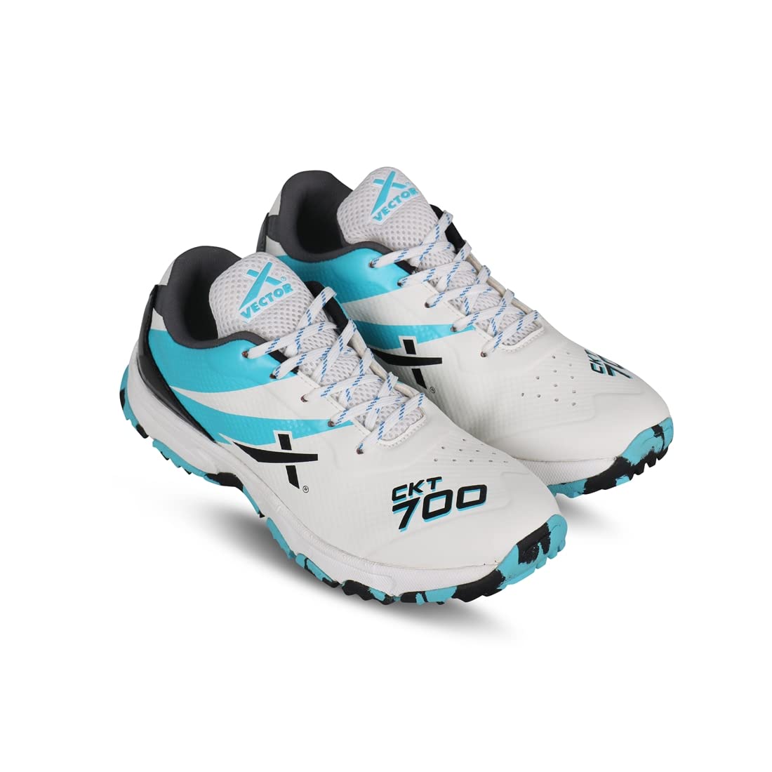 Vector XCKT-700 Cricket Shoes for Men (White-Black-Seagreen)