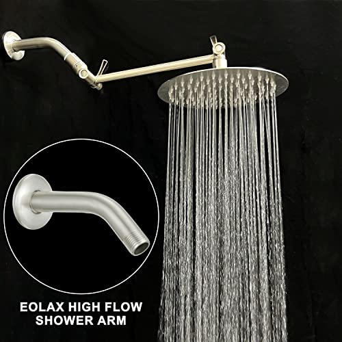 Eolax 6 Inch Shower Arm And Flange, Made Of Stainless Steel, Wall-Mounted For Fixed Shower Head & Handheld Showerhead Mounts (Brushed Nickel) #TOP1
