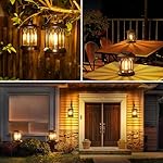 WdtPro Solar Lanterns Outdoor Waterproof, Upgraded Bright Hanging Solar Lights for Outside,Solar Powered Lanterns Lighting LED for Garden Patio Yard Decorative 2 Pack (Warm Light) - Image 4