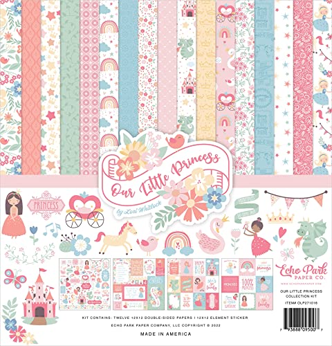 Echo Park Paper Company Our Little Princess Collection Kit, White, 12-x-12-Inch