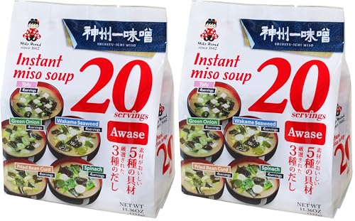 Miko Brand Miso Soup Value Packet, Awase, 11.36 Ounce, 20 Count (Pack of 2)