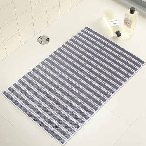 Image of Luxe Home Shower Mats for Bathroom Anti Slip Non Skid Bathtub Mat (Grey, 40x70 cm)