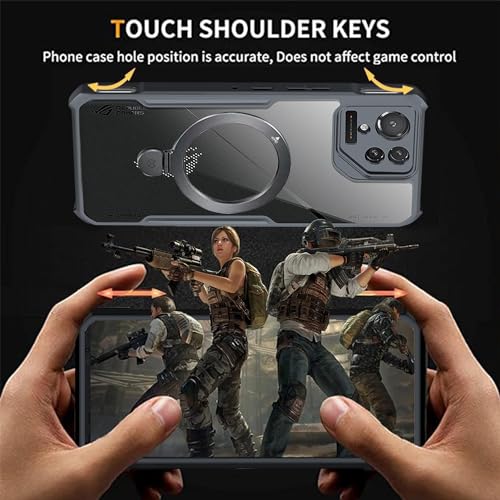 Coque Asus ROG Phone 9 Pro antichoc transparente avec bague support noir - 5