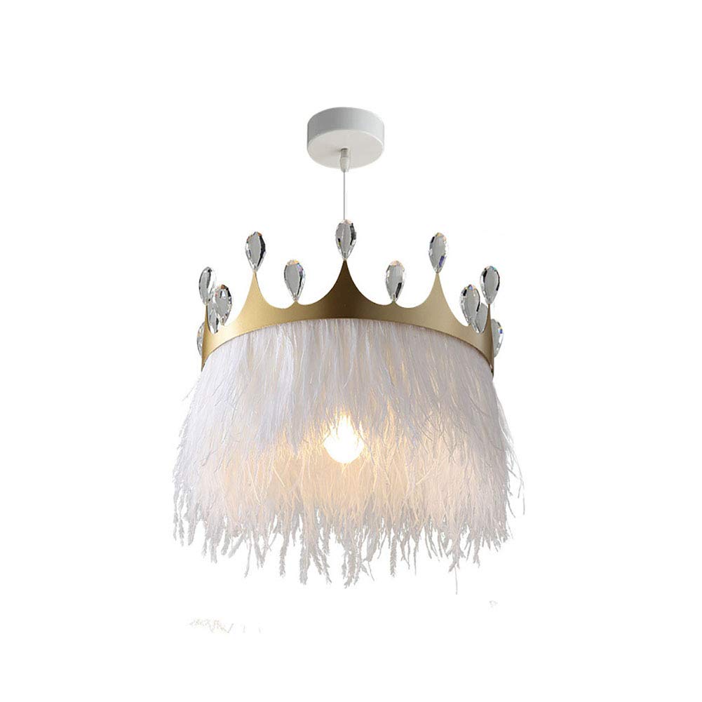 Lustre simple et romantique en plume E27 pour éclairage d'ambiance de salon moderne