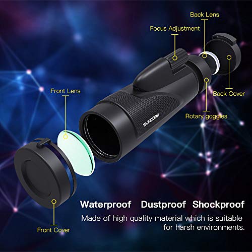 Evershop Monocular Telescope with Low Night Vision High Power Monoculars for Adults and Kids for Bird Watching Hunting Camping Travelling Wildlife Secenery