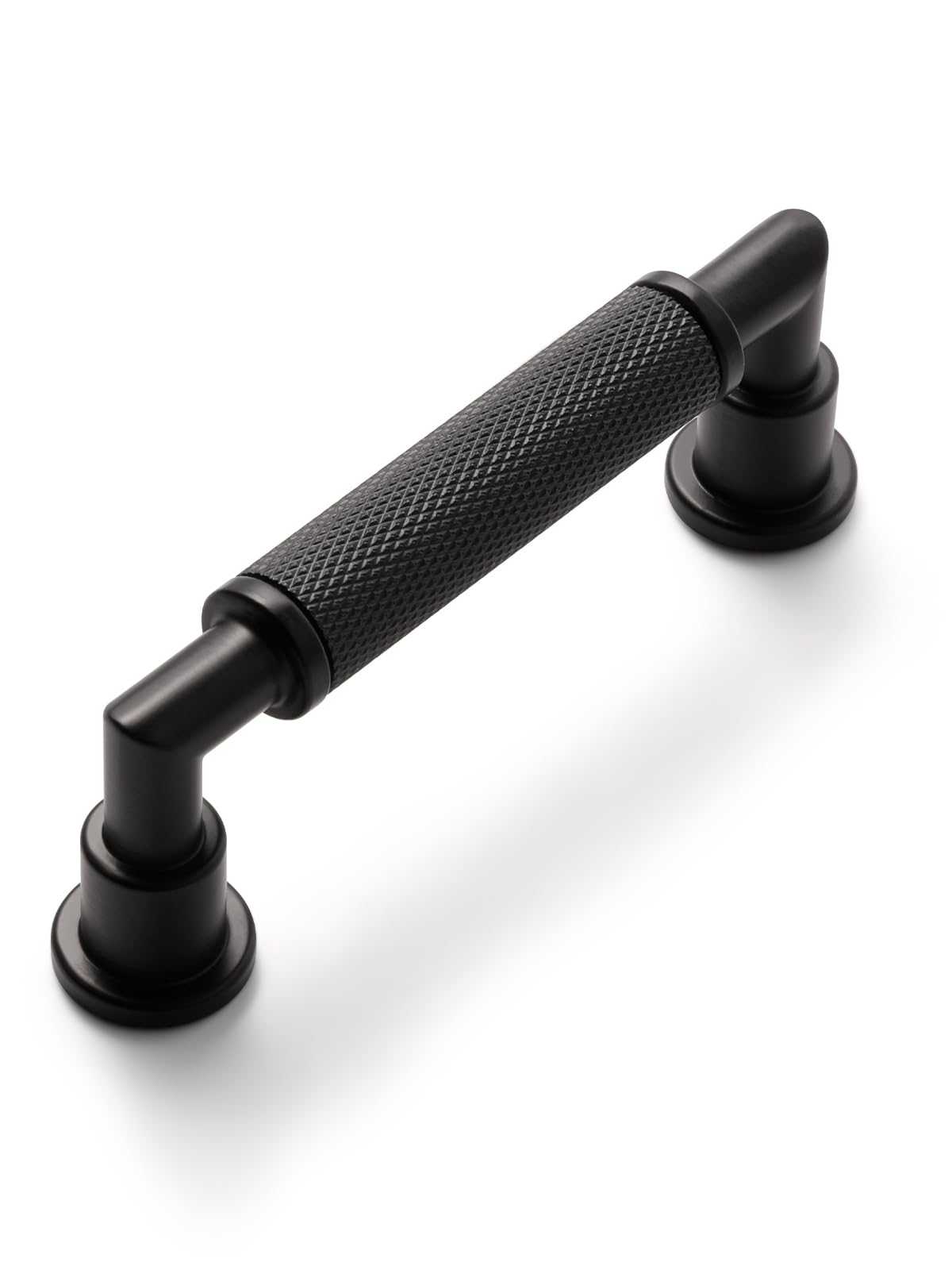 JIASENBAO 5 Pack Black Cabinet Pulls 76mm Hole Center Knurled Vintage Drawer Pulls Bathroom Dresser Handles Hardware Bar Zinc Alloy
