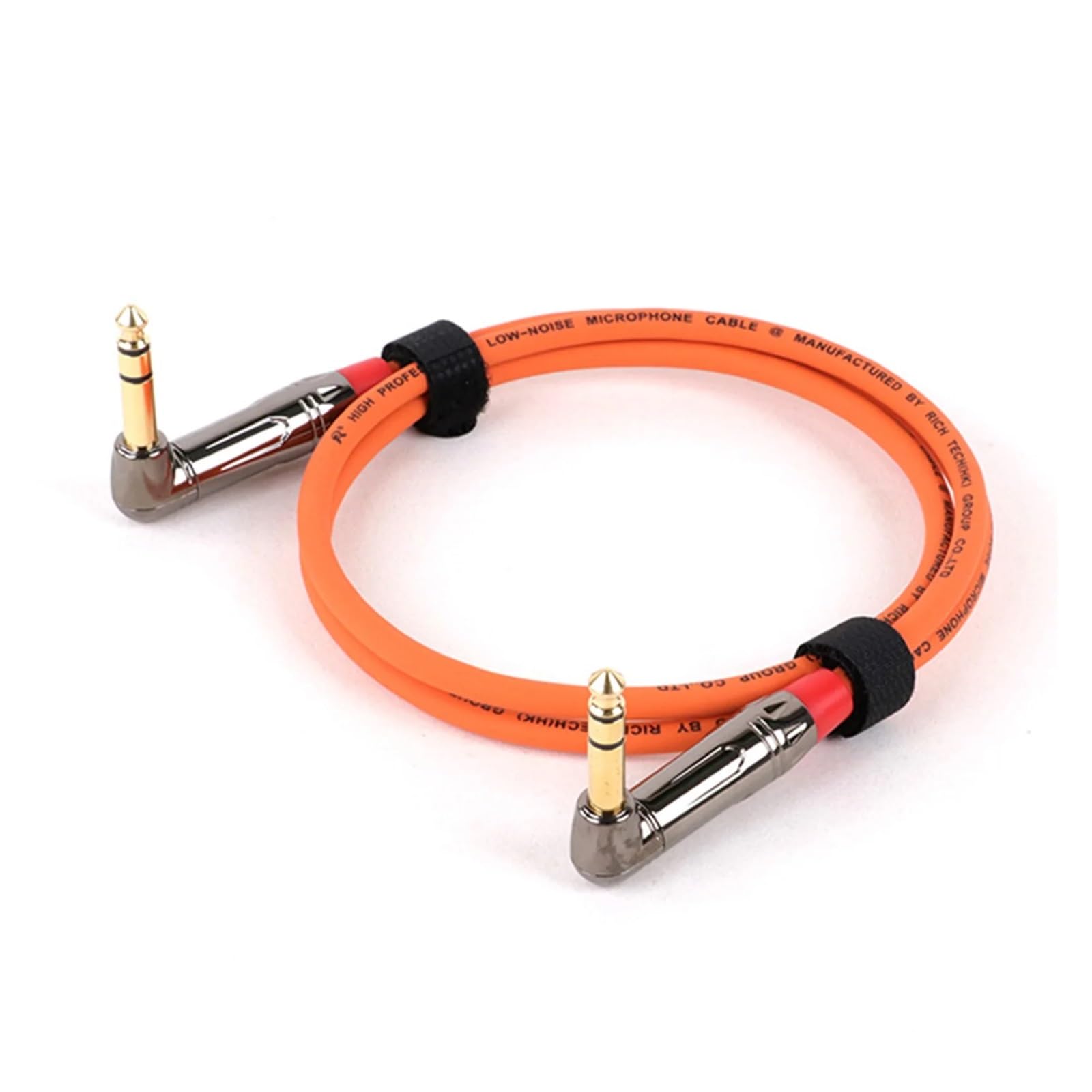1/4 Zoll Kabel Gitarrenkabel, Instrumentenkabel Gitarrenverstärkerkabel rechtwinklig 6,35 mm Stecker auf Stecker Stereo-Audiokabel(RD-Orange,10m)