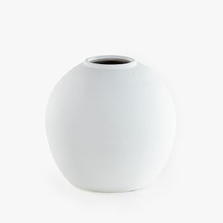 Vaukura Camilo Jarrón Decorativo de Cerámica Camilo Color Blanco