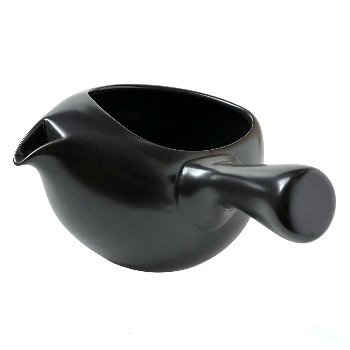 Tokoname Yaki Kyusu Black Teapot Lidless 13.5oz Stainless Mesh Japan