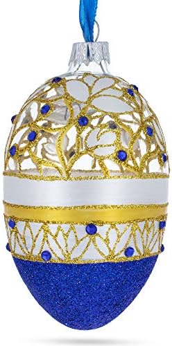 Miniatura 4 de Golden Wines - Adorno de cristal de huevo con joyas de 4 pulgadas