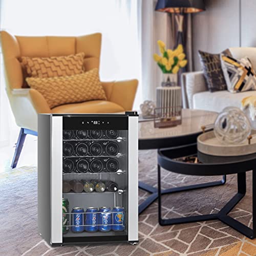 Wine Cooler Refrigerator Smad 19 Bottles Countertop With Digital Temperature Control And Quiet Compressor, Beverage Refrigerators, Freestanding Wine Cellar For Kitchen, Office, Home Bar, Apartment, Black, 62L #TOP5